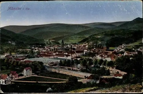 Ak Munster Münster Elsass Haut Rhin, Panorama