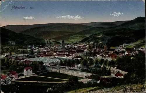 Ak Munster Münster Elsass Haut Rhin, Panorama