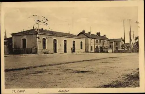Ak Saint Erme Outre et Ramecourt Aisne, Bahnhof