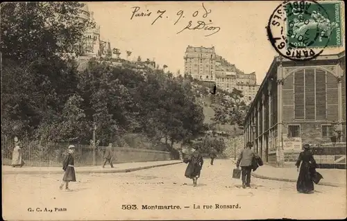 Ak Paris XVIII Montmartre, Rue Ronsard