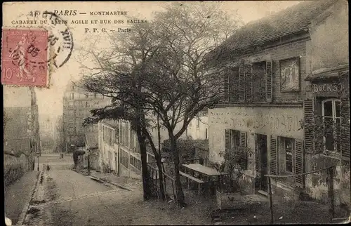 Ak Paris XVIII. Montmartre, Cabaret du Lapin Agile, Rue des Saules