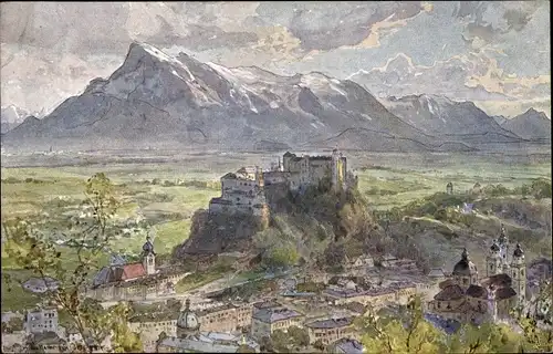 Künstler Ak Compton, E. H., Salzburg in Österreich, Panorama