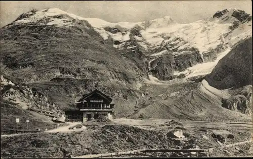 Ak Kaprun in Salzburg, Moserboden Hotel gegen Kitzsteinhorn, Restaurant Limbergalm