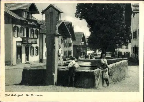 Ak Bad Kohlgrub in Oberbayern, Dorfbrunnen, Kinder