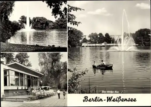 Ak Berlin Weißensee, Milchhäuschen, Weißer See, Boot