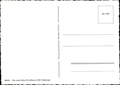 Ak Berlin Wilmersdorf Grunewald Halensee, Schnellstraße am Bahnhof Halensee, Autos