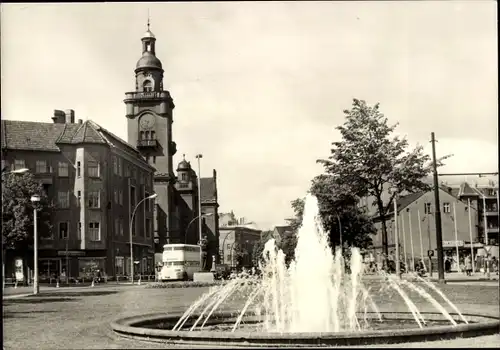 Ak Berlin Pankow, Breite Straße, Rathaus, Springbrunnen, Bus