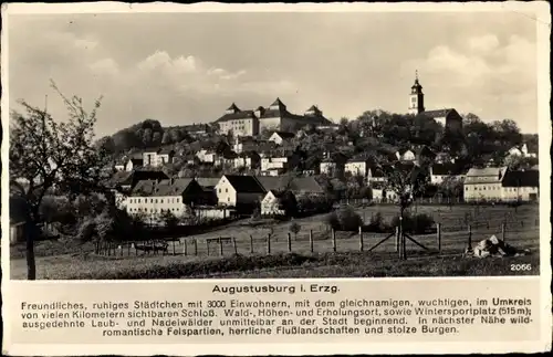 Ak Augustusburg im Erzgebirge, Blick auf den Ort