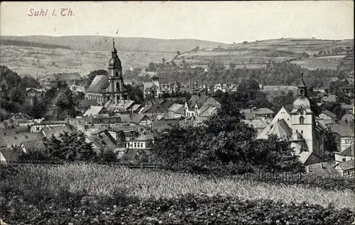 Ak Suhl in Thüringen, Teilansicht