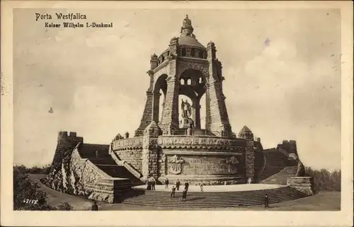 Ak Porta Westfalica an der Weser, Kaiser Wilhelm I. Denkmal