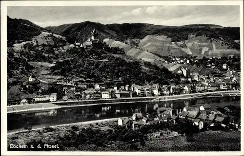 Ak Cochem an der Mosel, Blick auf den Ort, Berge