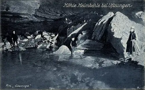 Ak Uftrungen Südharz, Höhle Heimkehle, Am Seeauge