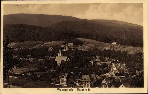 Ak Hasserode Wernigerode im Harz, Teilansicht