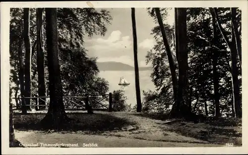 Ak Timmendorfer Strand in Ostholstein, Partie im Grünen, Bäume, Seeblick