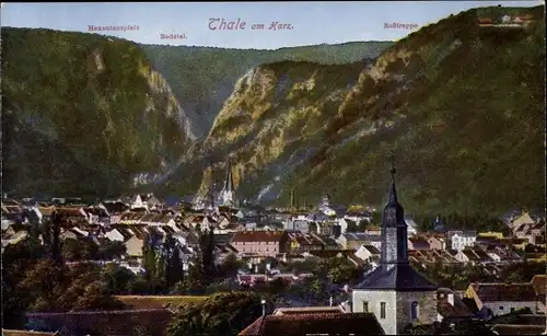 Ak Thale im Harz Sachsen Anhalt, Gesamtansicht