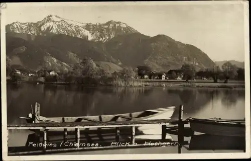 Ak Feldwies Übersee am Chiemsee, Blick auf Hochgern
