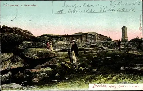 Ak Brocken Nationalpark Harz, Teufelskanzel, Hexenaltar