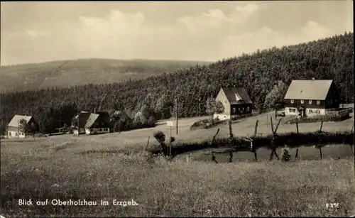 Ak Ober Holzhau Rechenberg Bienenmühle Erzgebirge, Blick auf Ort