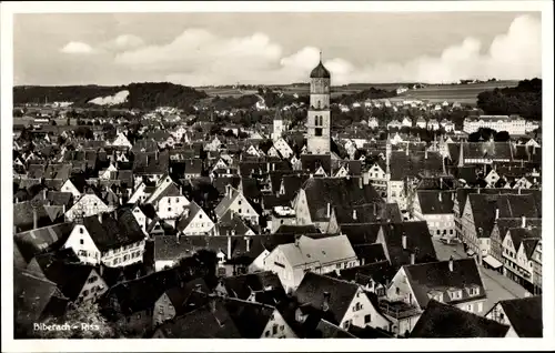 Ak Biberach an der Riß in Oberschwaben, Kirchturm, Stadtpanorama