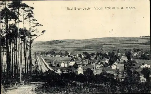 Ak Bad Brambach im Vogtland, Ortspanorama