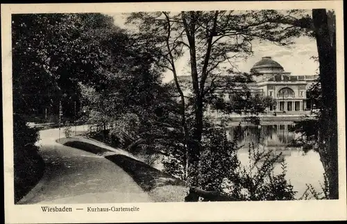 Ak Wiesbaden in Hessen, Kurhaus Gartenseite