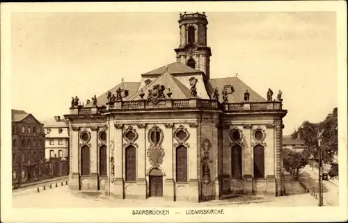 Ak Saarbrücken im Saarland, Ansicht von der Ludwigskirche