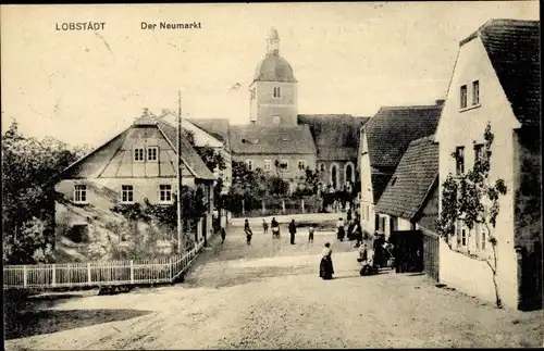 Ak Lobstädt Neukieritzsch in Sachsen, Ortspartie, Neumarkt, Häuser