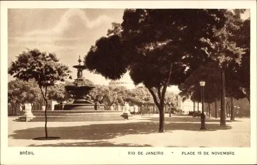 Ak Rio de Janeiro Brasilien, Place 15 de Novembre