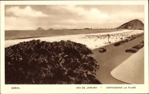 Ak Copacabana Rio de Janeiro Brasilien, Strand