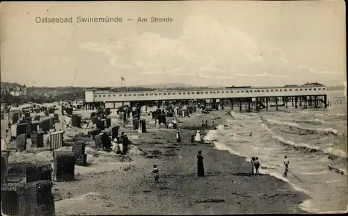 Ak Świnoujście Swinemünde Pommern, Strand