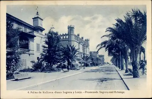Ak Palma de Mallorca Balearen, Promenade Sagrera und Echange