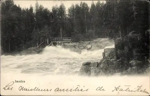 Ak Imatra Finnland, Wasserpartie, Brücke