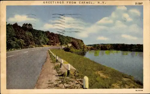 Ak Carmel New York USA, Straßenansicht