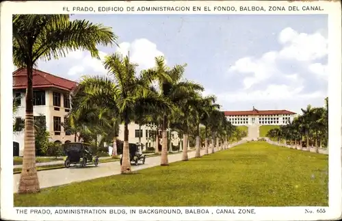 Ak Balboa Panama, Verwaltungsgebäude, Kanalzone