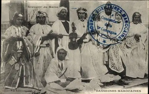 Ak Marokko, Tanzende Araber, Maghreb, Arabische Tracht