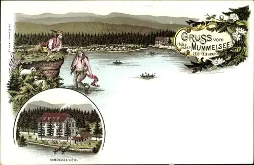 Litho Seebach Baden im Ortenaukreis, Mummelsee, Hotel