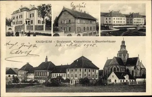 Ak Kaisheim in Schwaben Bayern, Strafanstalt, Klosterkirche, Beamtenhäuser