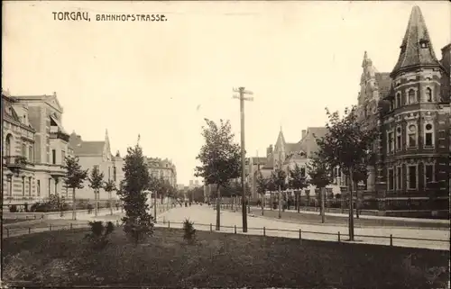 Ak Torgau an der Elbe Nordsachsen, Bahnhofstraße