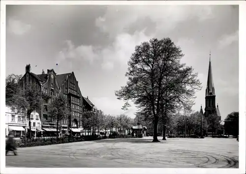 Foto Hamburg Wandsbek, Lübeckerstraße, Geschäfte, Kirche, Jahr 1930