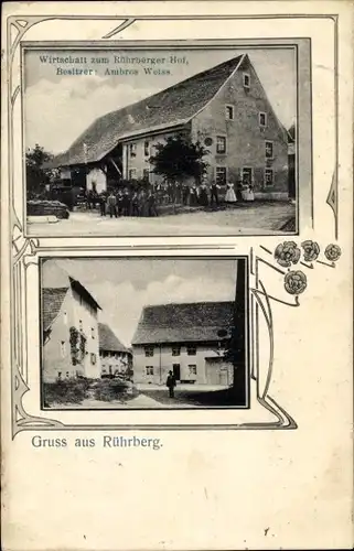 Jugendstil Ak Ruhrberg Rurberg Simmerath in der Eifel, Wirtschaft zum Rührberger Hof