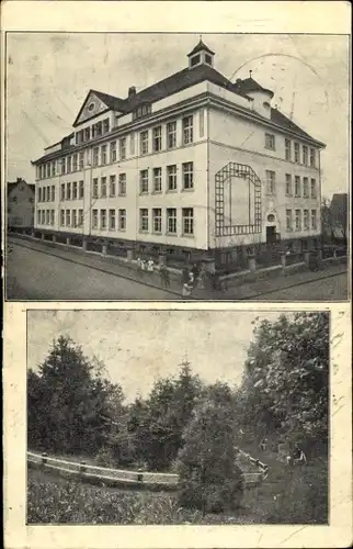 Ak Schwenningen am Neckar, Gartenschule, Neckarquelle
