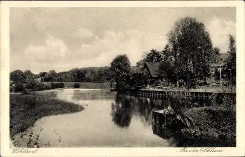 Ak Hamburg Wandsbek Wohldorf, Bei der Schleuse
