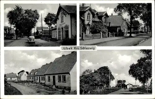 Ak Jübek in Schleswig Holstein, Gasthof, Siedlung, Straßenansicht