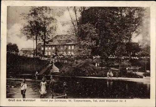 Ak Hamburg Wandsbek Wohldorf, Hotel zur Schleuse