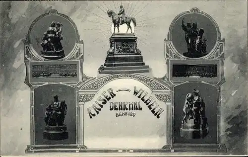 Ak Hamburg Mitte Neustadt, Kaiser Wilhelm Denkmal