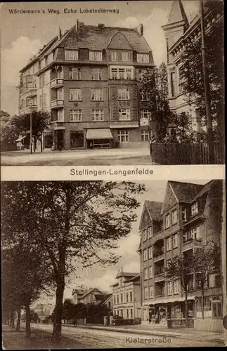 Ak Hamburg Eimsbüttel Stellingen Langenfelde, Wördemanns Weg Ecke Lokstedter Straße, Kieler Straße