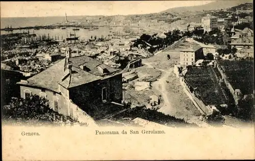 Ak Genova Genua Liguria, Panorama da San Gerolamo