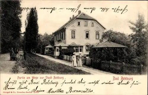 Ak Rehburg Loccum in Niedersachsen, Hotel, Frauen, Straßenpartie