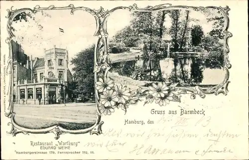 Ak Hamburg Nord Barmbek Barmbeck, Restaurant Wartburg
