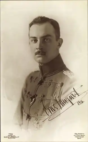 Ak Herzog Ernst August zu Braunschweig Lüneburg, Portrait, Husarenuniform, Liersch 7725